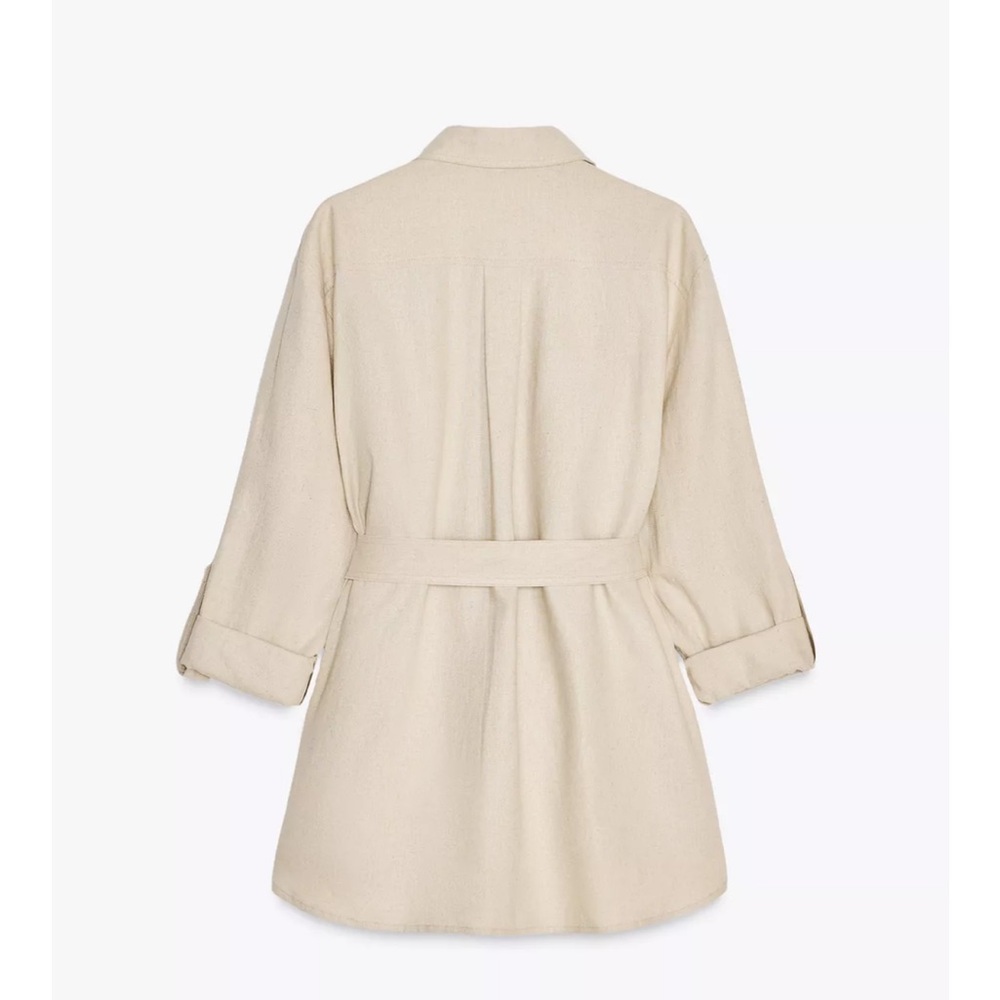 NWT Zara Women's Tan Belted Jacket - Picture 6 of 13